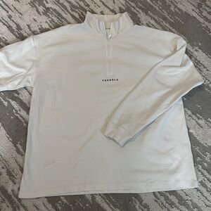 YoungLA Zip Up Hoodie XL Cream White Full Zip Sweatshirt